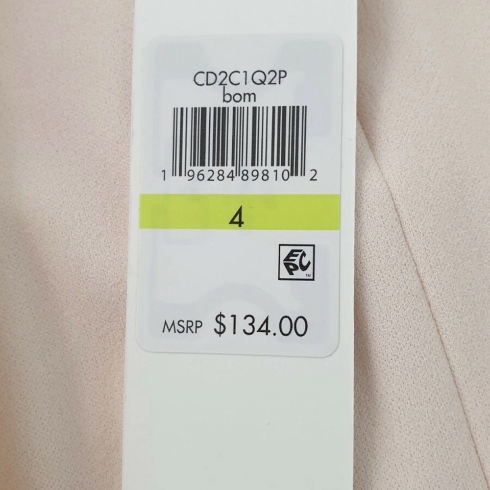 Light Blush Midi Dress with Notch Neck and Zip Sleeves Size 4 Neutral - Picture 4 of 16